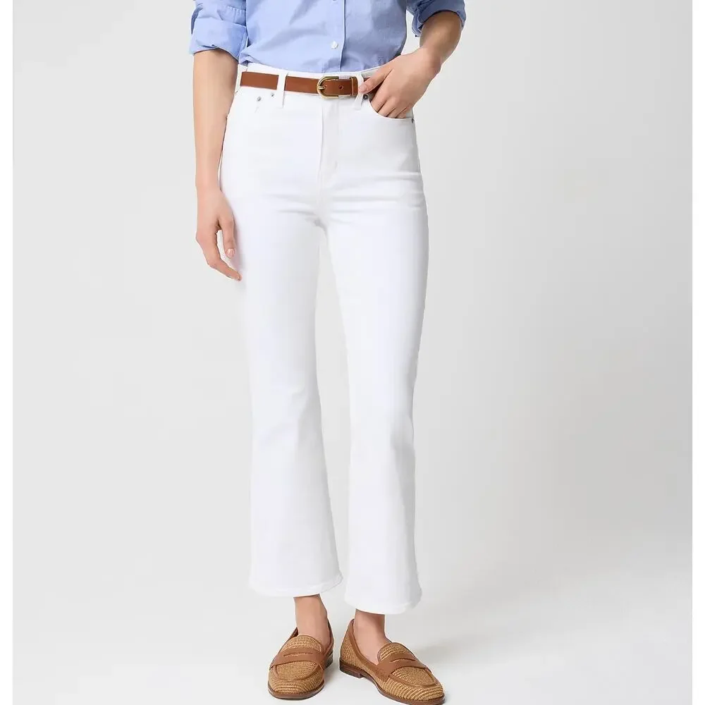 J.Crew Ankle Flare Jean in Signature Stretch+ Classic White Womens US 29 NWT - Picture 1 of 13